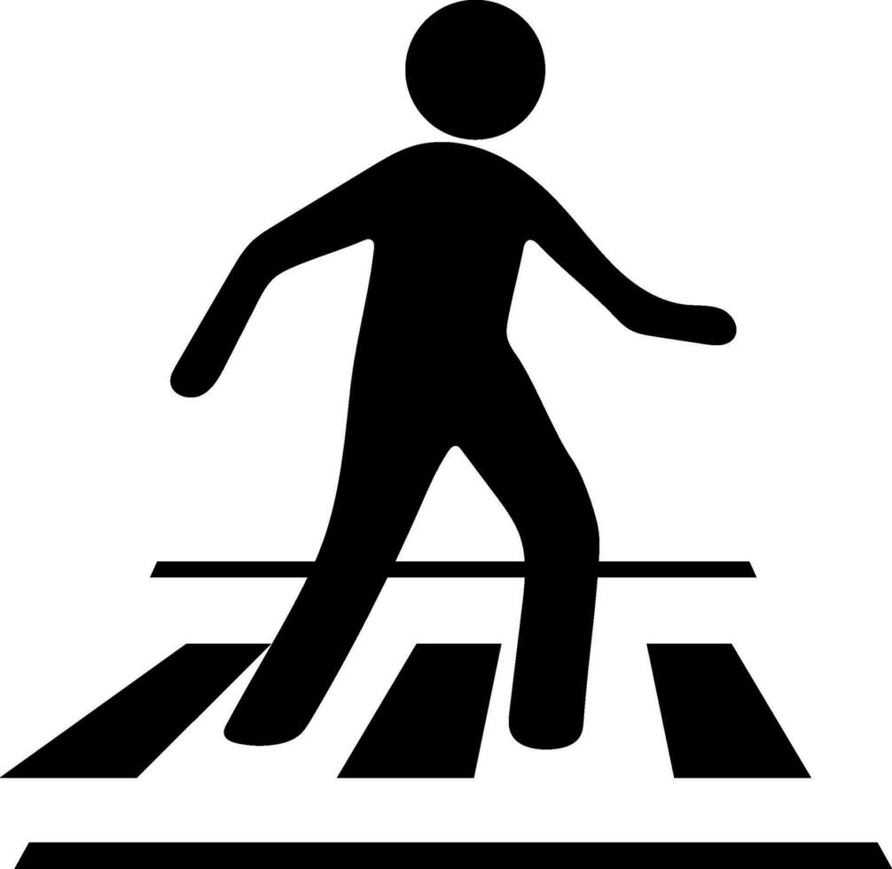 pedone attraversamento strada cartello o simbolo. vettore