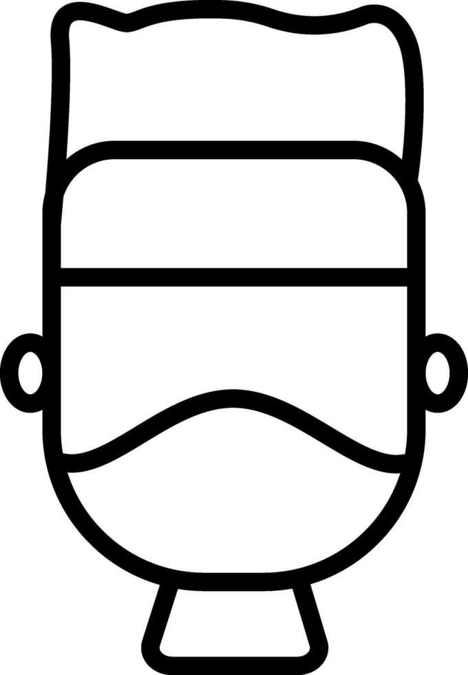 linea arte uomo viso copertina con maschera icona nel piatto design. vettore