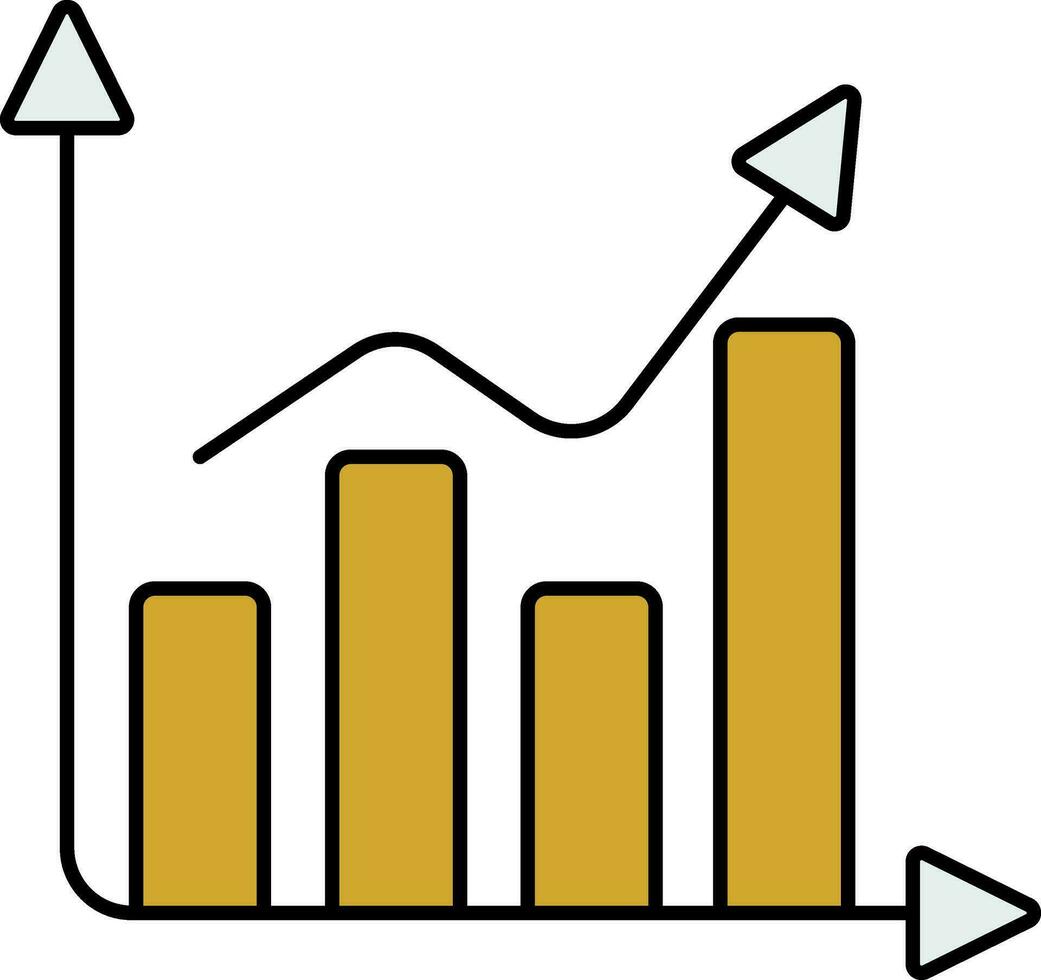 in crescita grafico icona nel blu e giallo colore. vettore