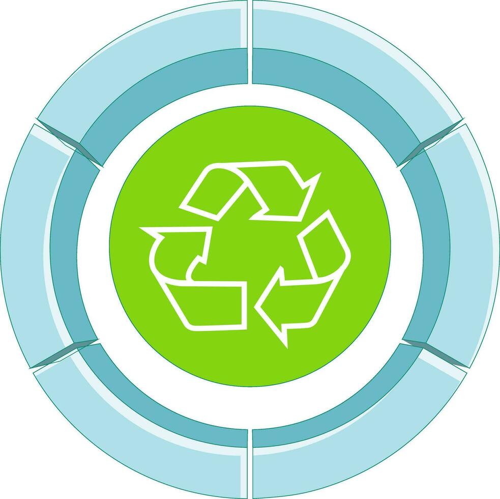 3d cerchio Infografica con riciclare simbolo. vettore