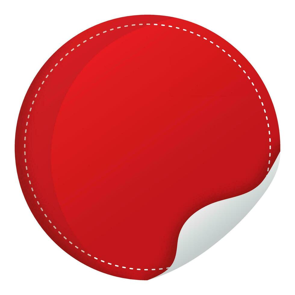 rosso arricciare carta il giro etichetta elemento su bianca sfondo. vettore