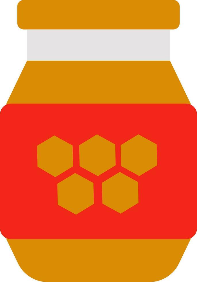 isolato miele vaso giallo e rosso colore. vettore