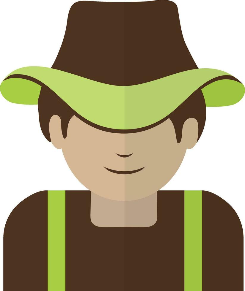 personaggio di uomo nel contadino con indossare cappello nel metà ombra. vettore