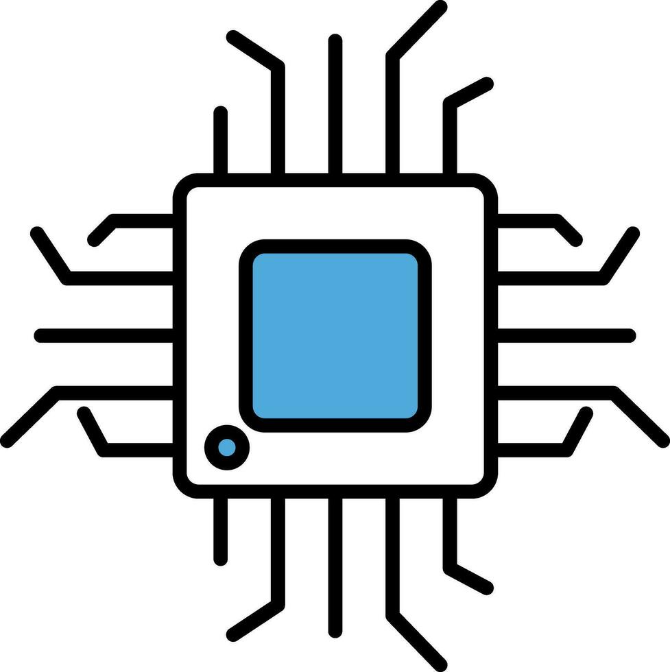 integrato circuito o microchip icona nel piatto stile. vettore