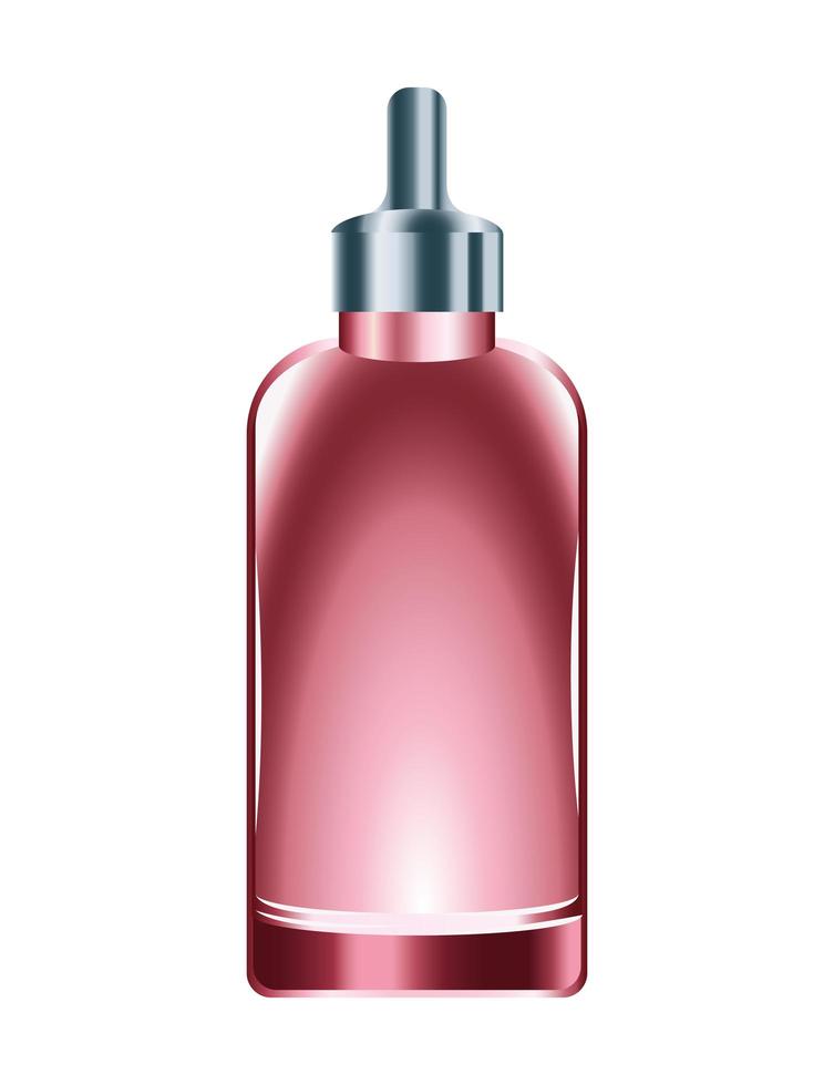 icona del prodotto bottiglia contagocce cura della pelle rossa vettore