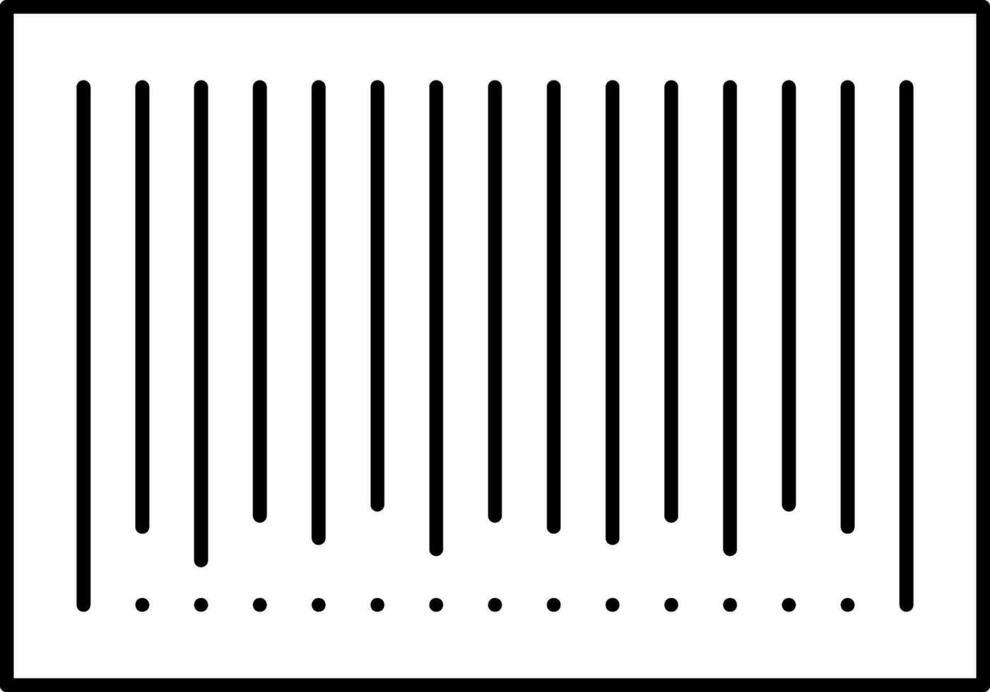 codice a barre icona nel nero linea arte. vettore