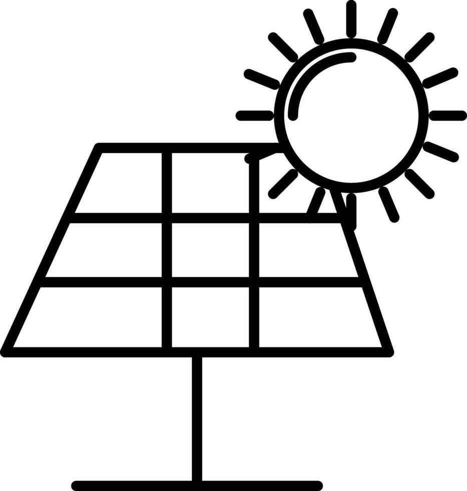 solare energia icona fatto con nero linea ictus. vettore