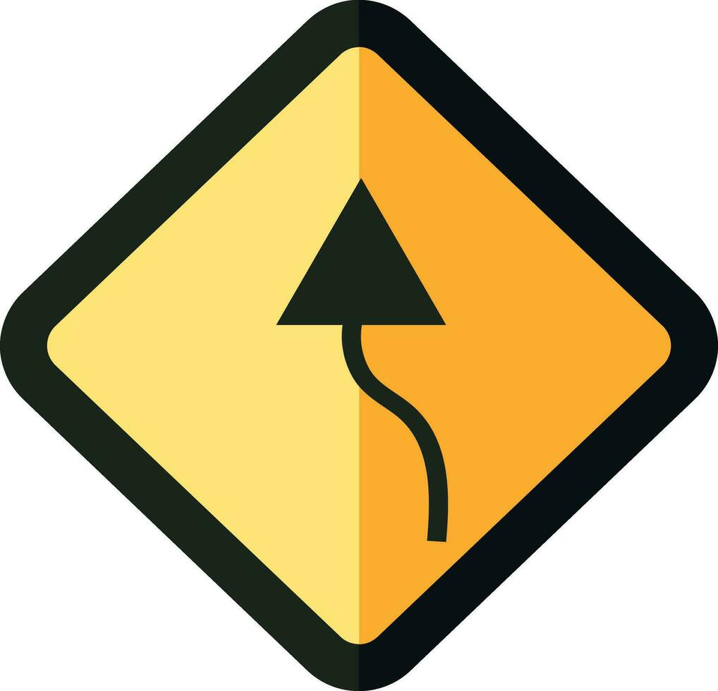 nero e giallo inverso sinistra girare icona nel piatto stile. vettore