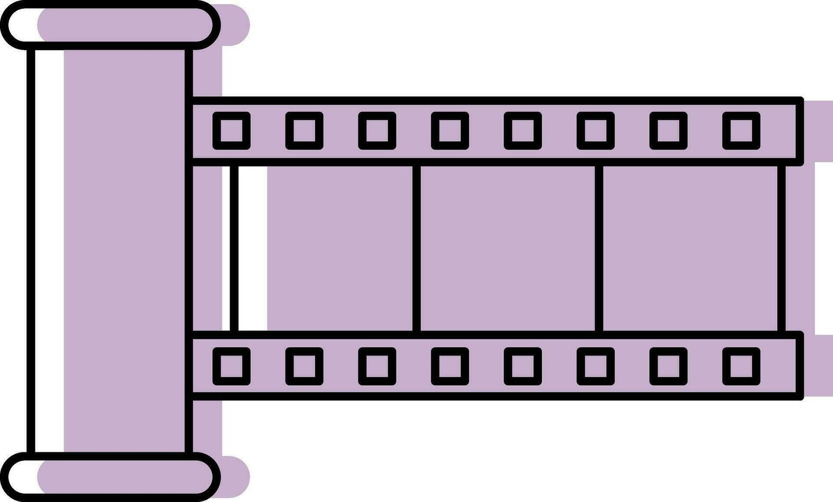 telecamera o film rotolo icona nel piatto stile. vettore