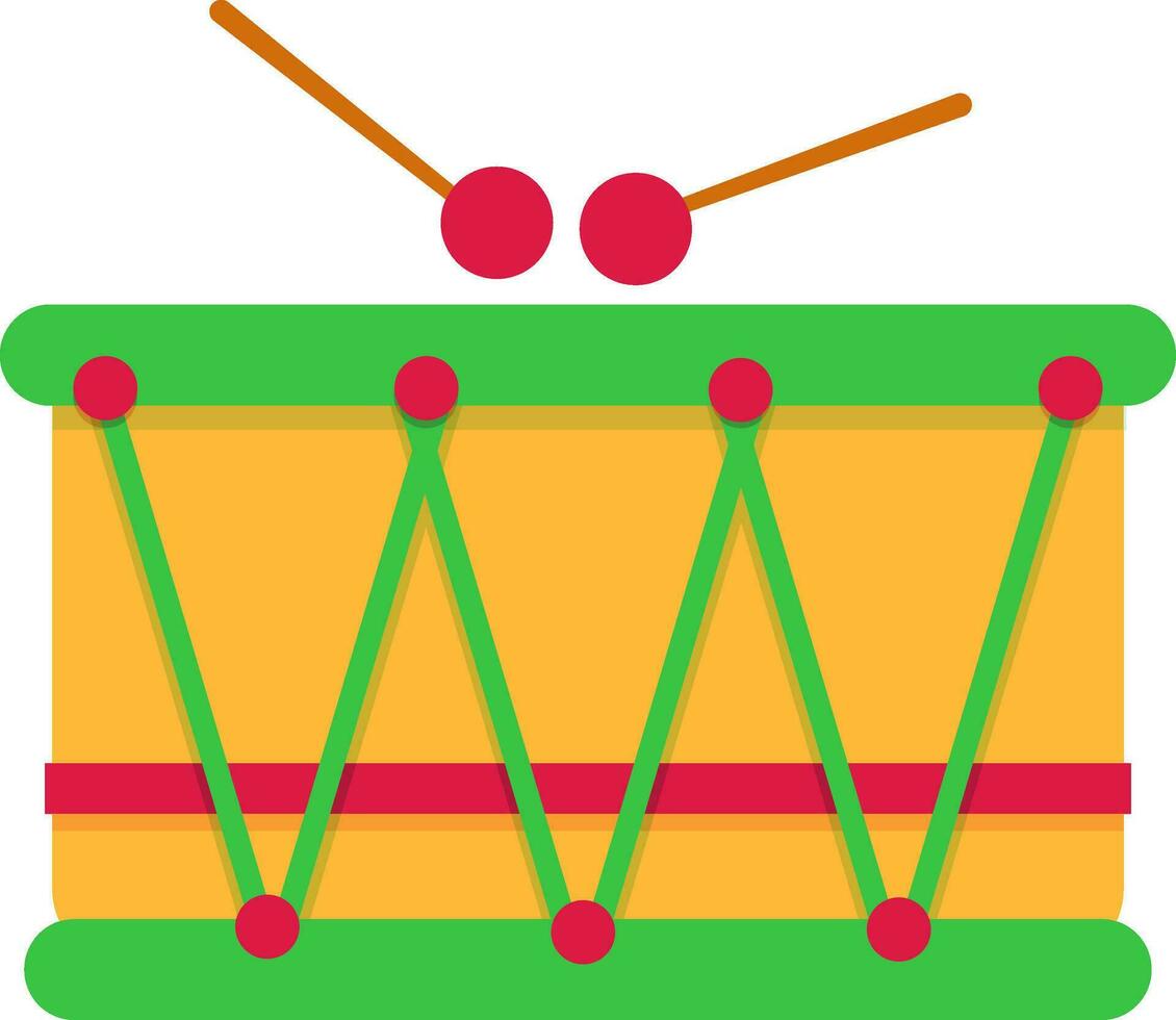 illustrazione di tamburo con bastoni. vettore