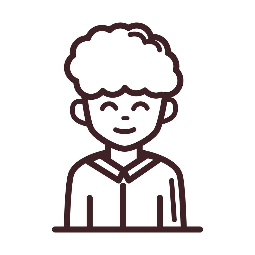 avatar maschio uomo ritratto personaggio dei cartoni animati linea icona di stile vettore