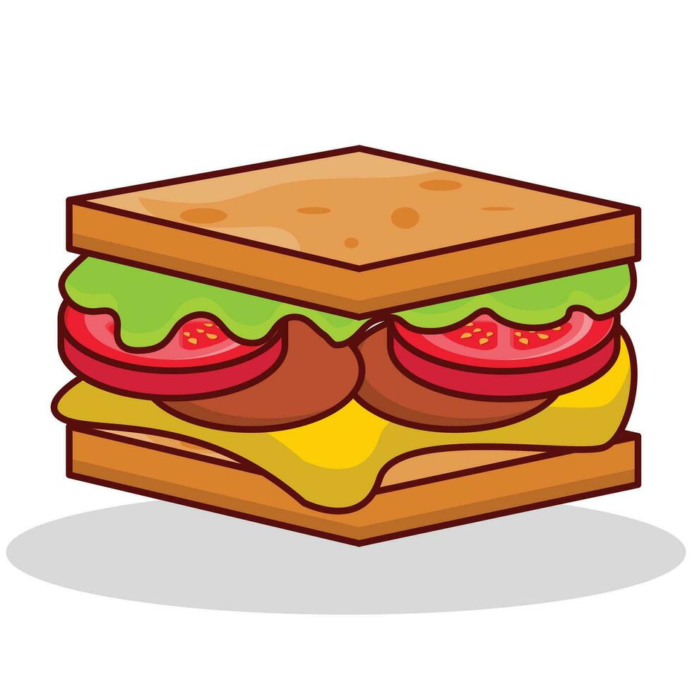 illustrazione vettoriale sandwich su uno sfondo. simboli di qualità premium. icone vettoriali per il concetto e la progettazione grafica.