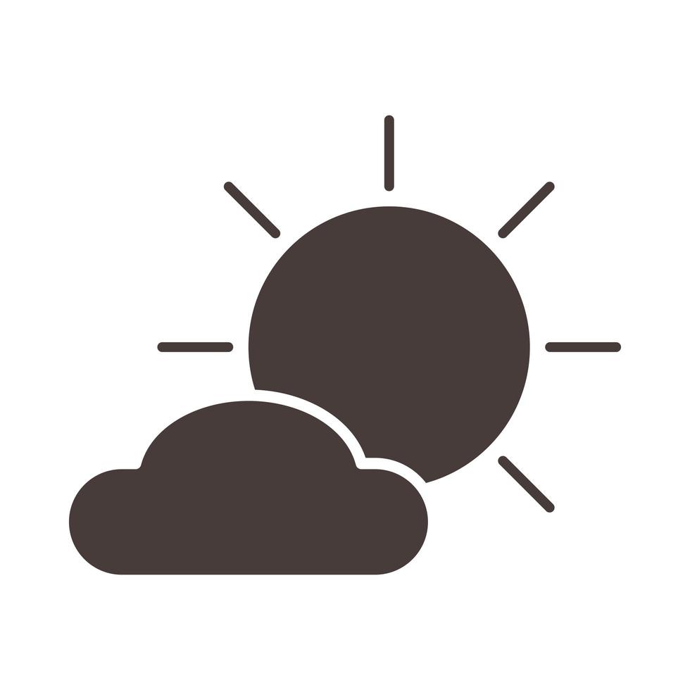 sole nuvola meteo clima estate giorno silhouette icona di stile vettore