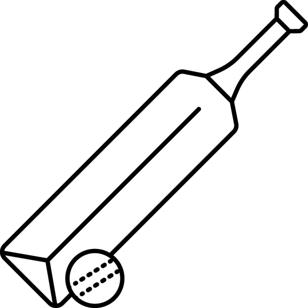 nero illustrazione di cricket pipistrello con palla icona. vettore