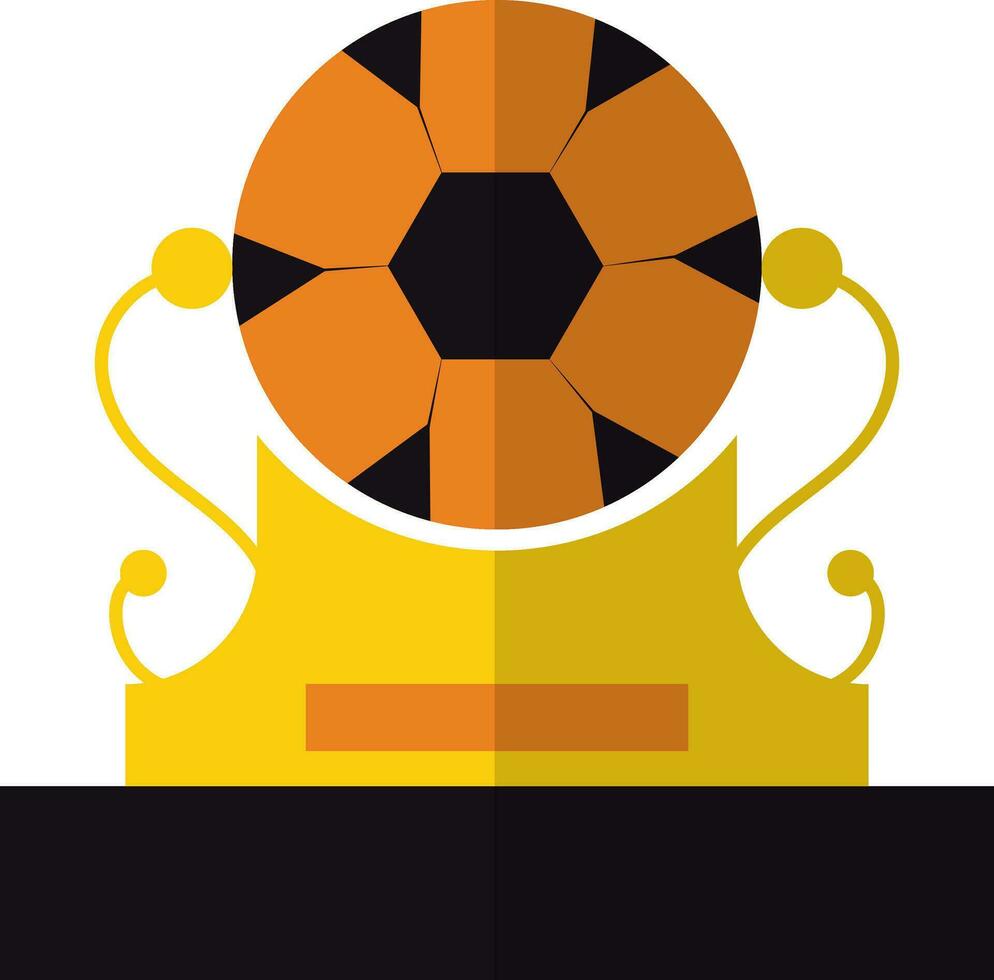 giallo trofeo premio di arancia calcio. vettore