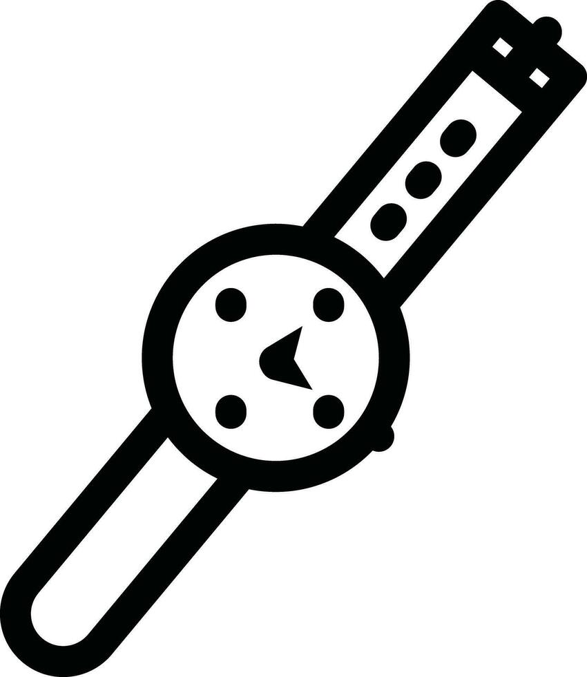 orologio da polso icona nel nero linea arte. vettore
