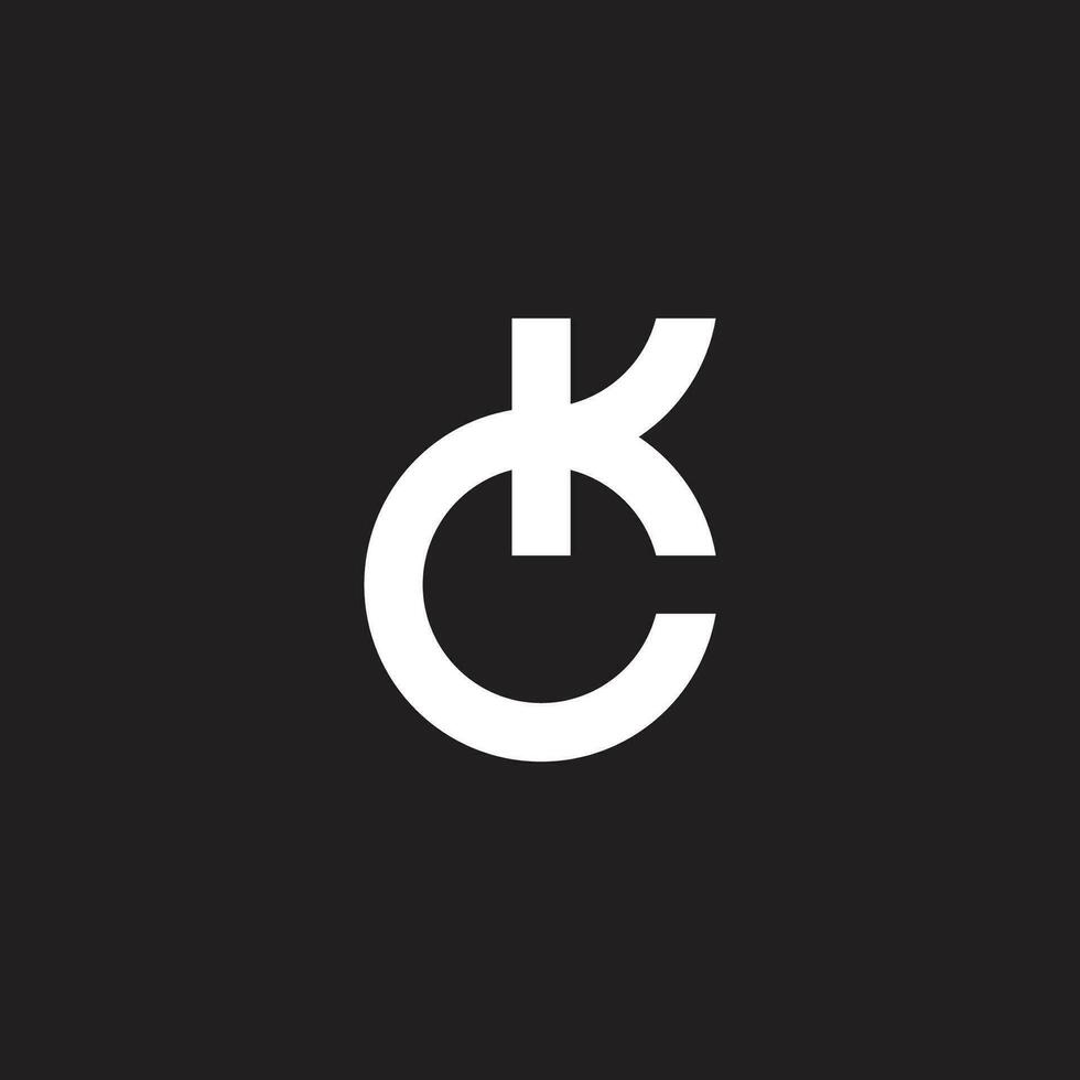 lettera kc il giro semplice mono linea logo vettore