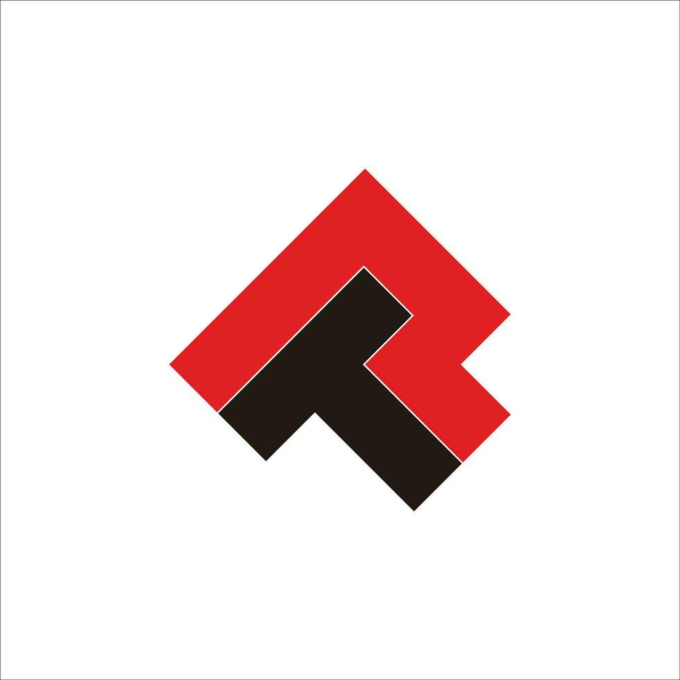 lettera tp piazza freccia su geometrico colorato design logo vettore