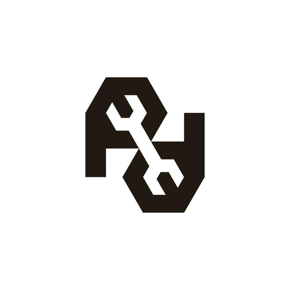 lettera pd chiave inglese semplice geometrico logo vettore