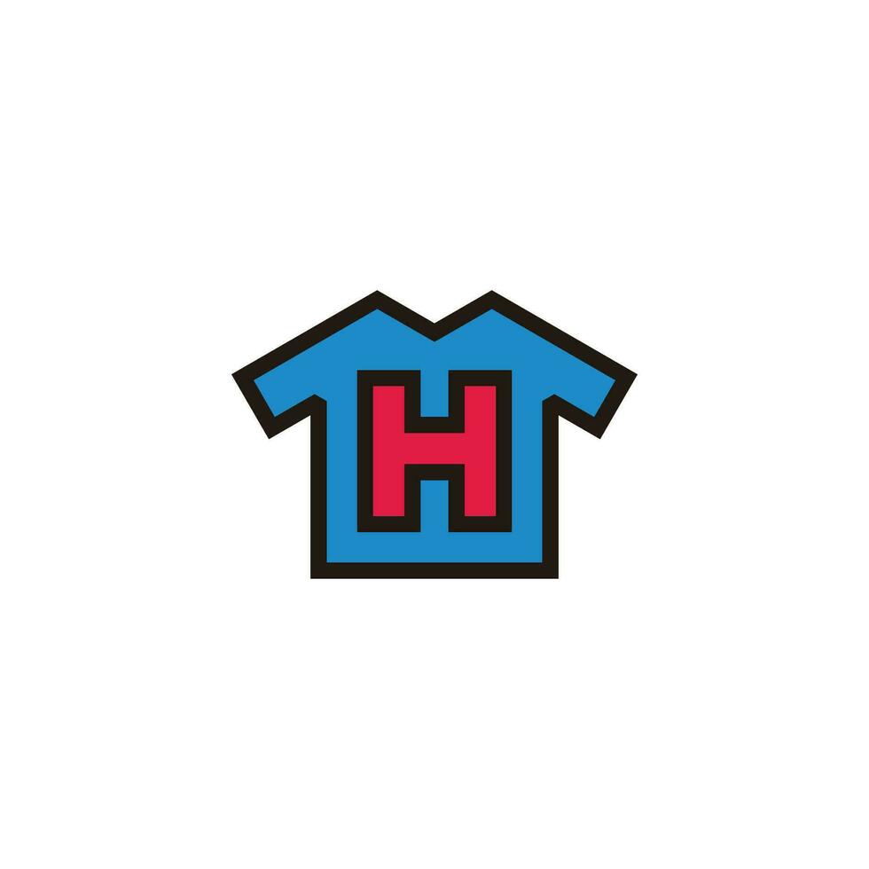 lettera h colorato camicia semplice logo vettore