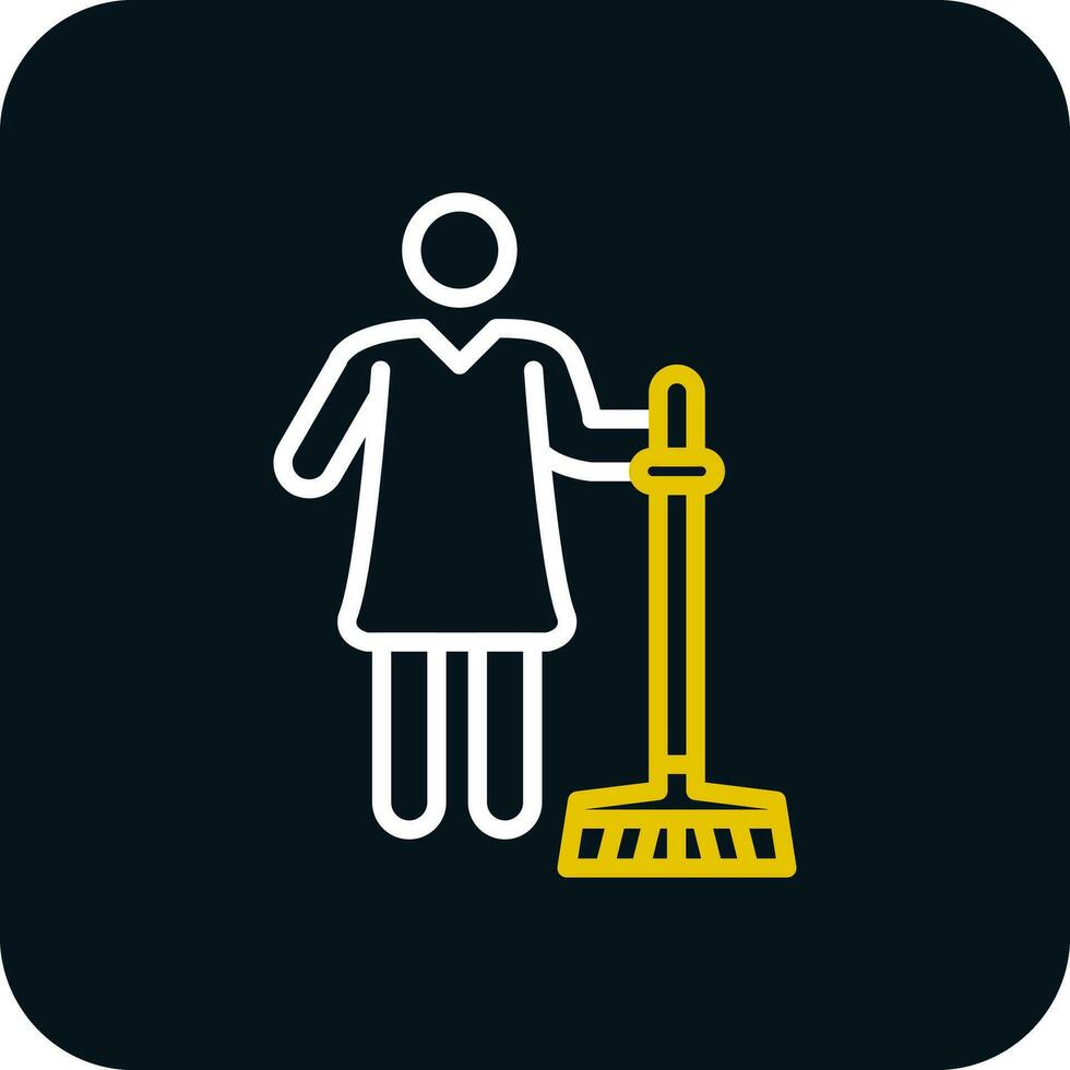 donna delle pulizie vettore icona design