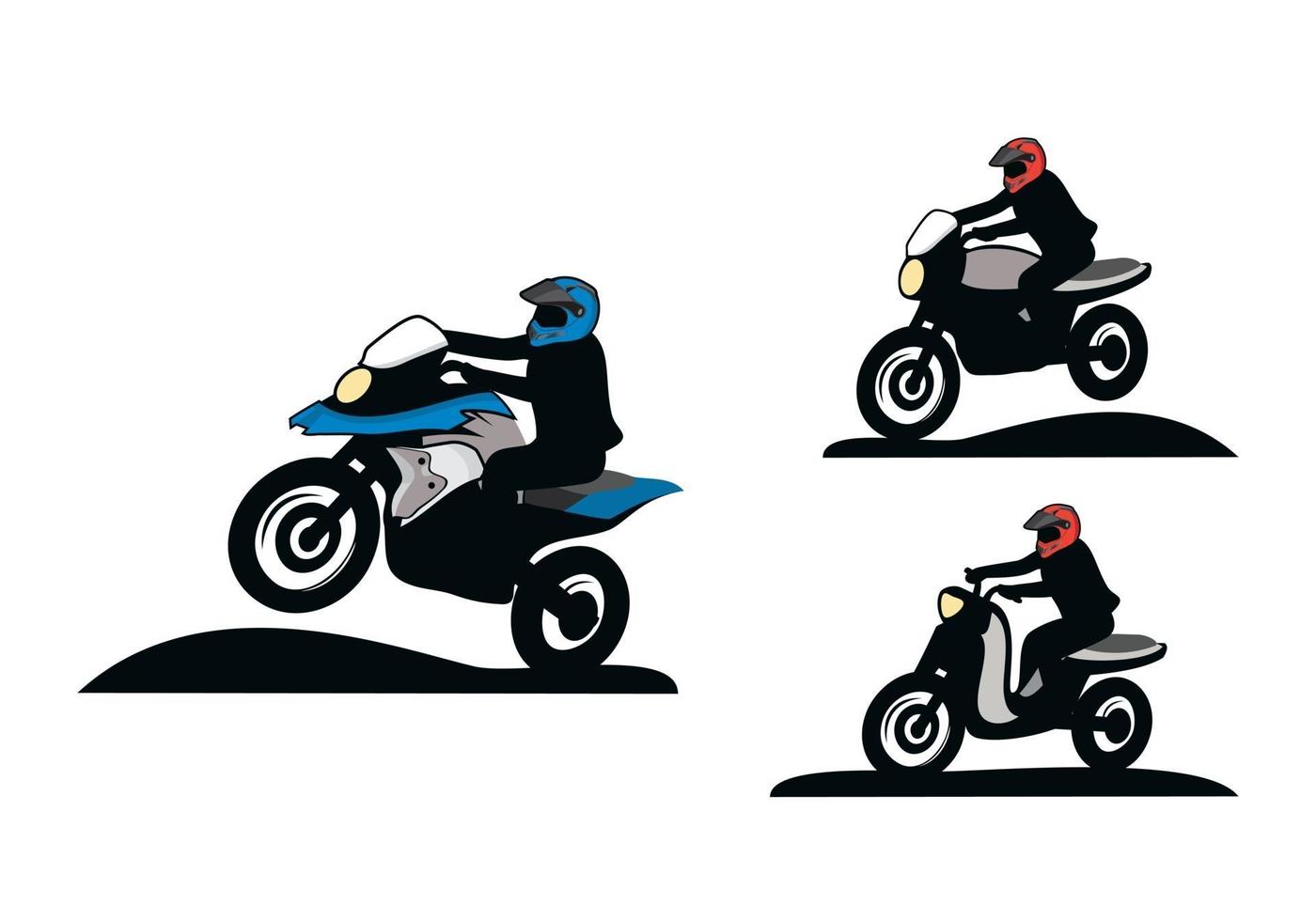 motocicletta da turismo in sella a motocicletta illustrazione di design vettore