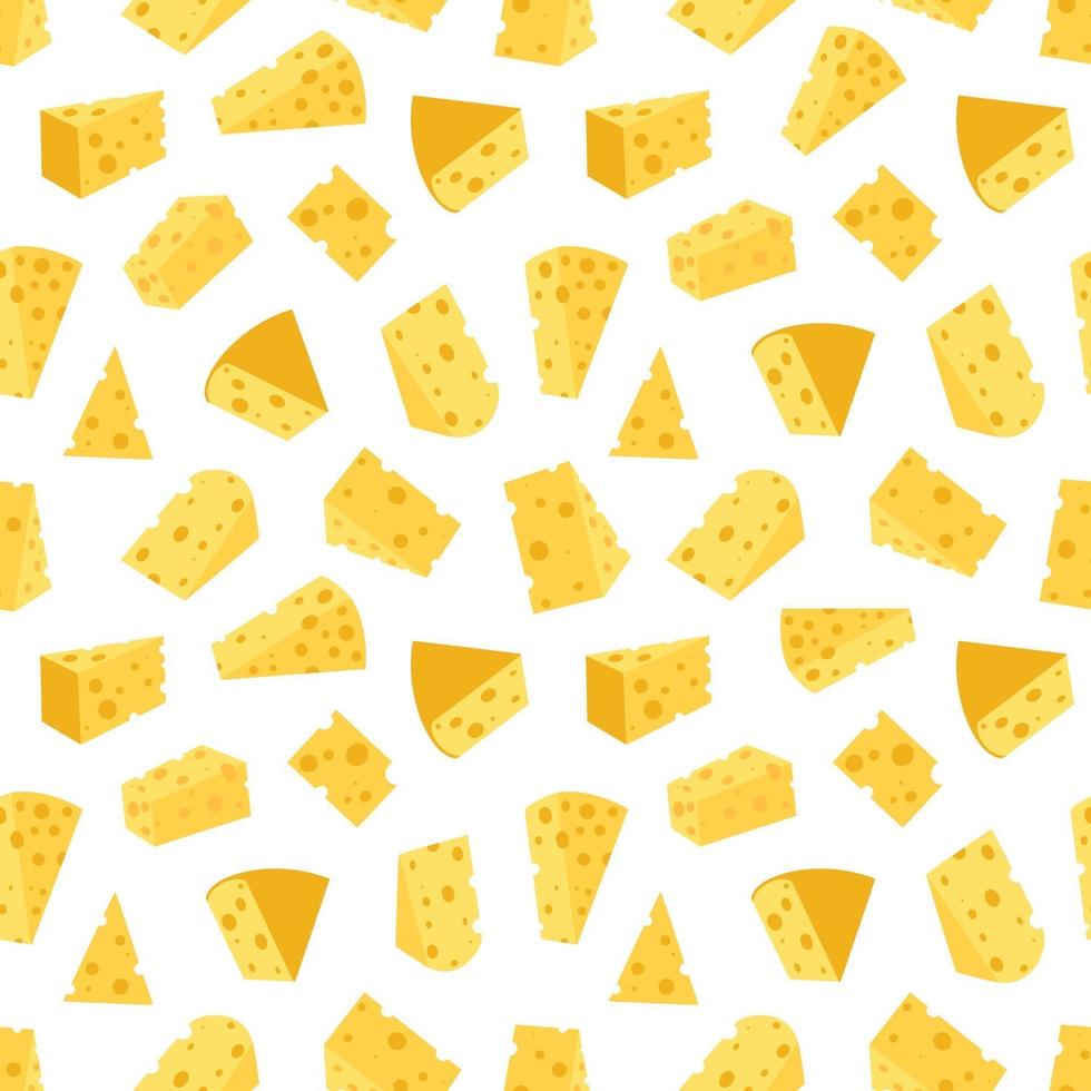 modello senza cuciture di formaggio. illustrazione vettoriale piatta