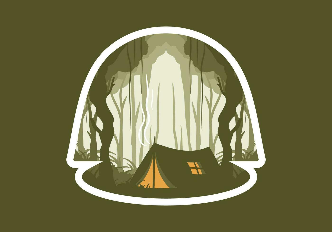 colorato piatto illustrazione di campeggio nel il giungla vettore