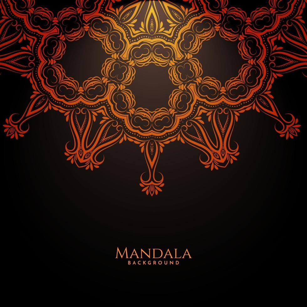 mandala di lusso color oro con sfondo elegante vettore