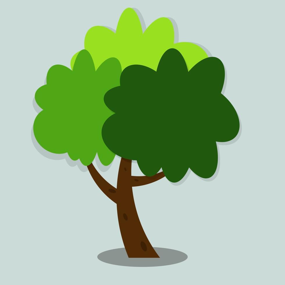 albero icona verde con belle foglie vettore