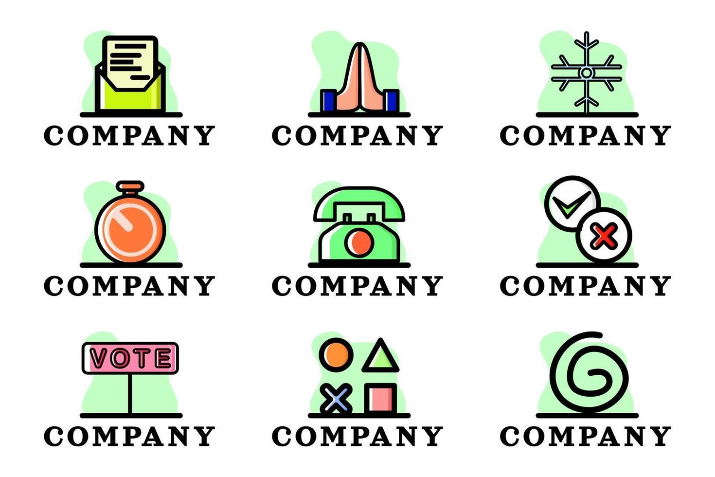 set di logo aziendale azienda design illustrazione vettoriale