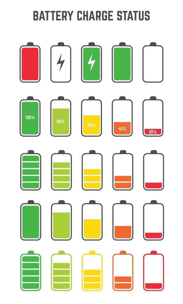 livello di carica della batteria insieme di set vettore