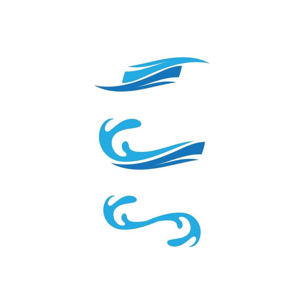 onde spiaggia logo e simboli modello icone app blu vettore