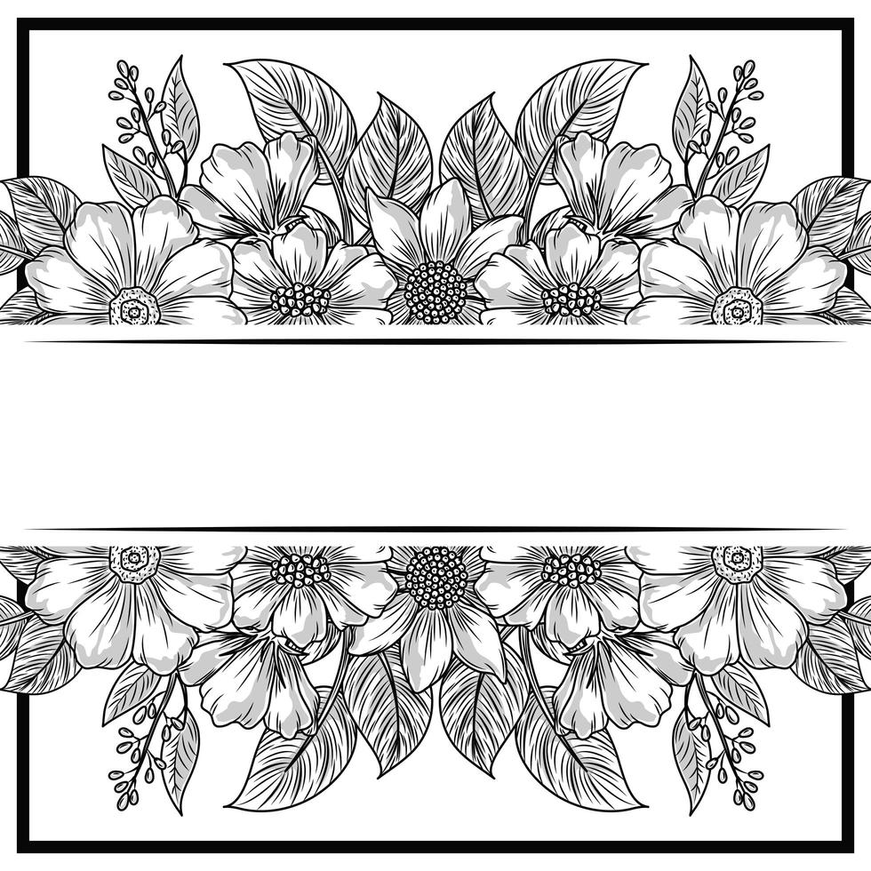 fiori fogliame banner vettore