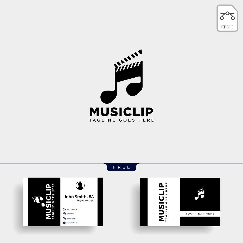 clip musicali cinema media intrattenimento semplice logo modello illustrazione vettoriale file vettoriale