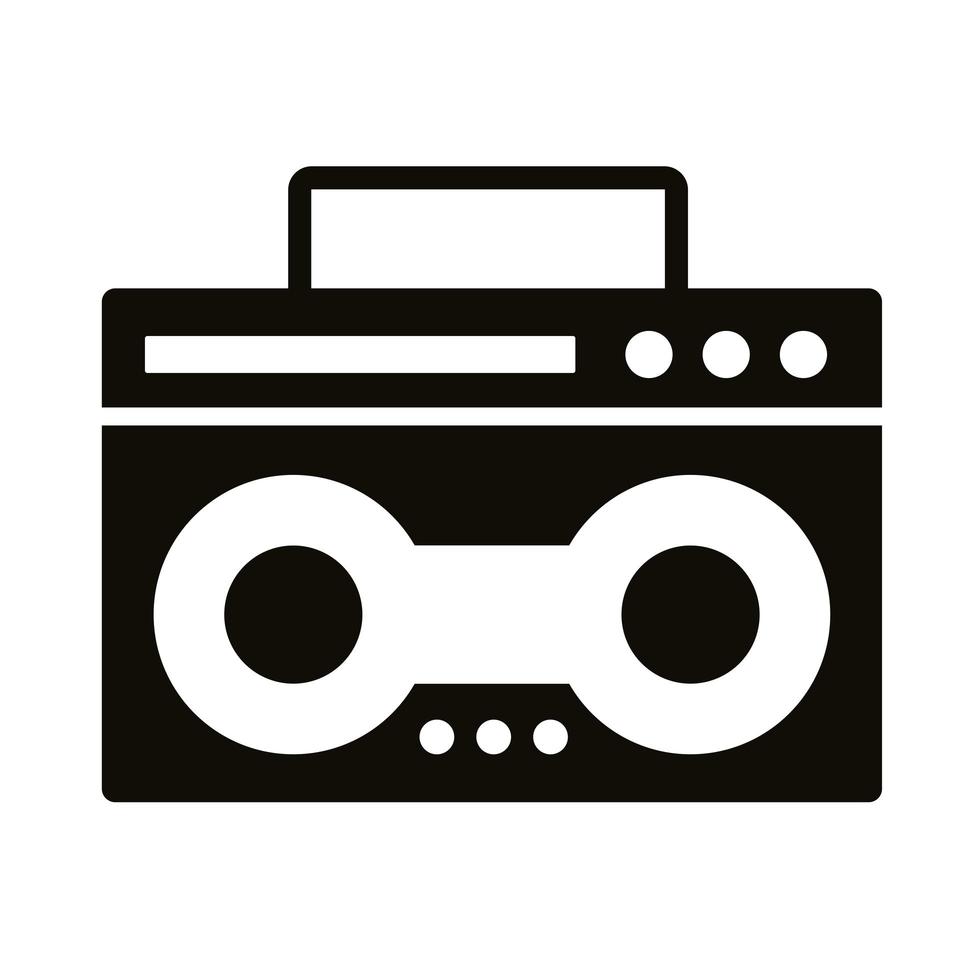 icona di stile di sagoma del lettore musicale radio vettore