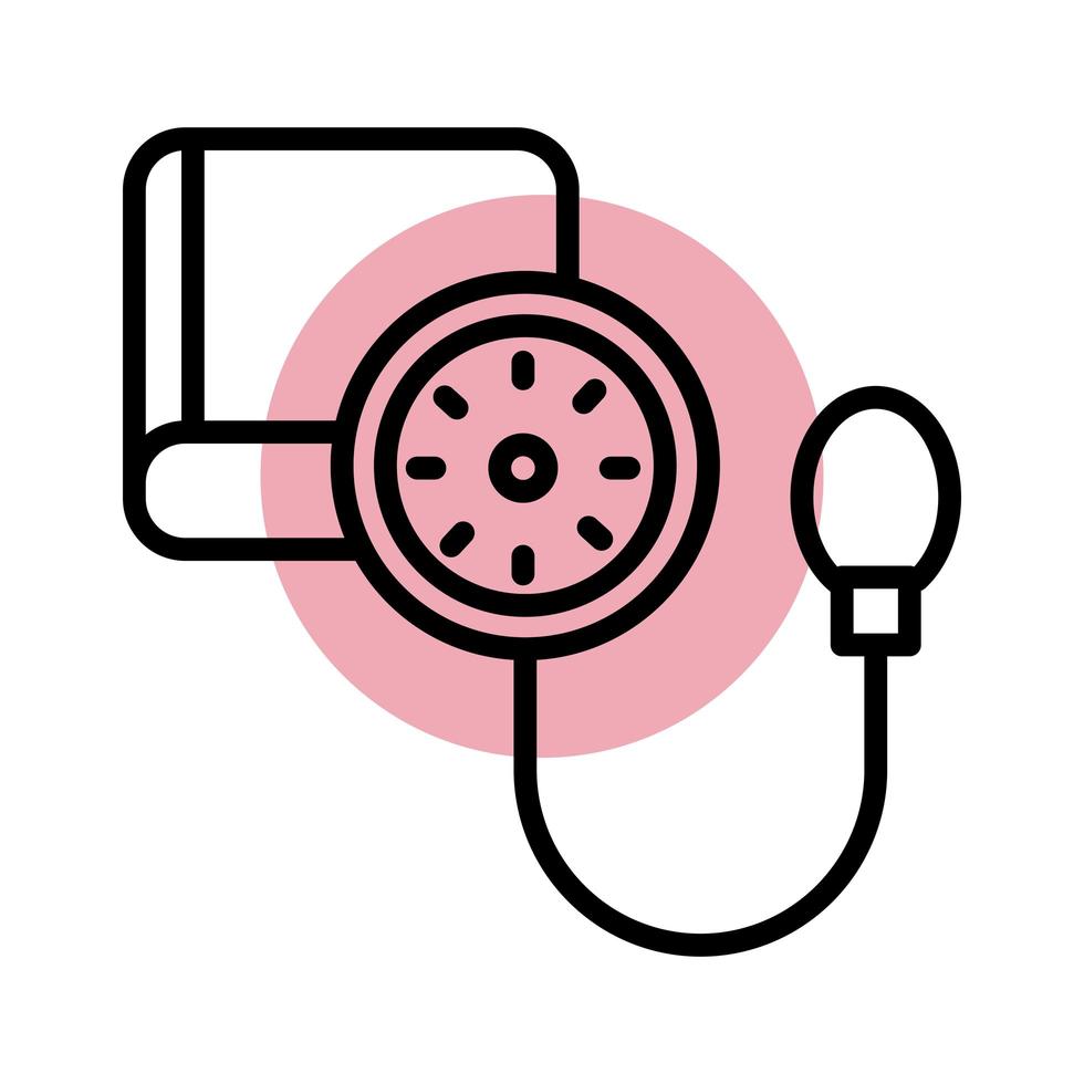 icona di stile linea strumento tensiometro medico vettore
