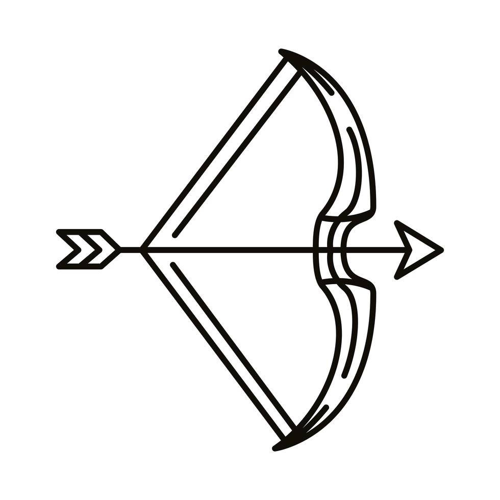 icona di stile linea segno zodiacale Sagittario vettore