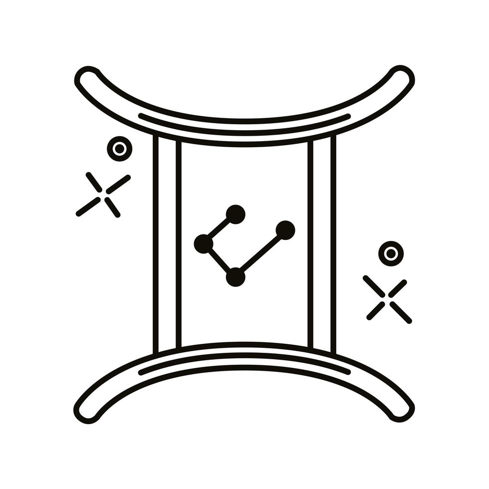 Gemini segno zodiacale simbolo linea stile icona vettore