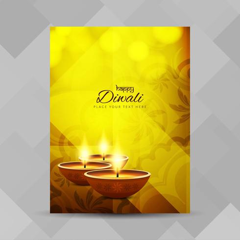 Modello di progettazione brochure Happy Diwali astratto vettore