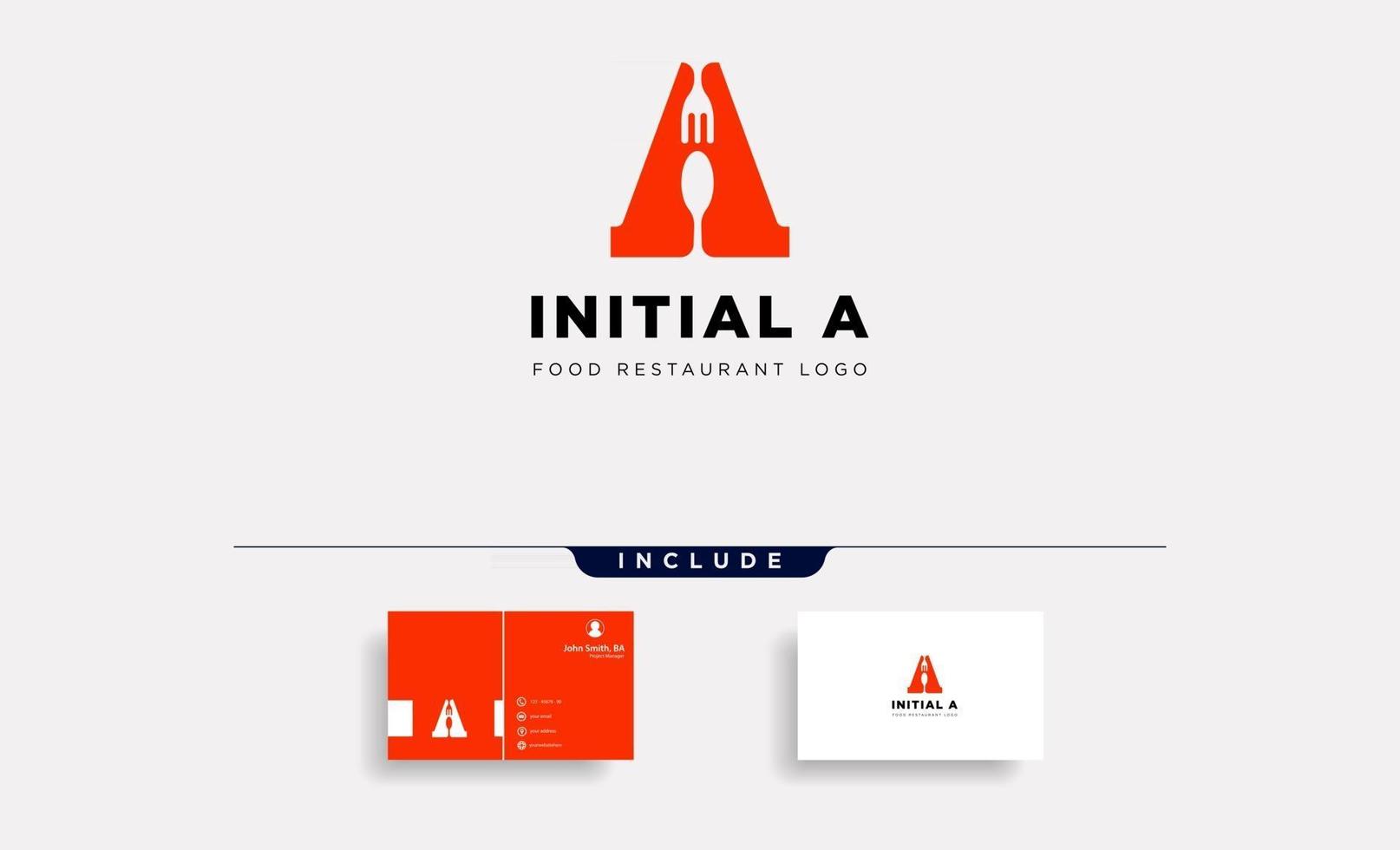 iniziale di un cibo attrezzature semplice logo modello icona vettore vettore astratto