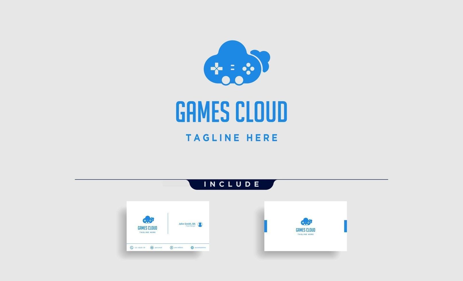 cloud game logo design template vector icon element vector