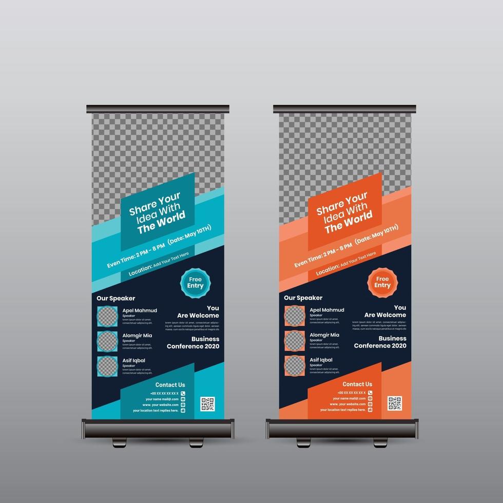 banner roll up per conferenze vettore