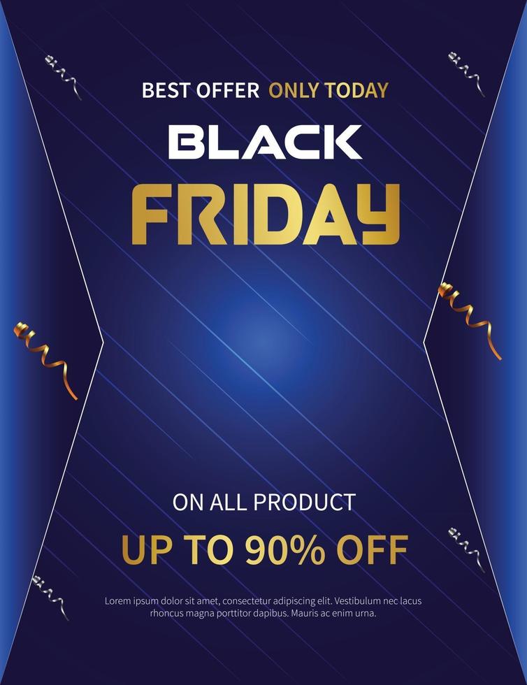 banner o poster pubblicitario di promozione del black friday vettore