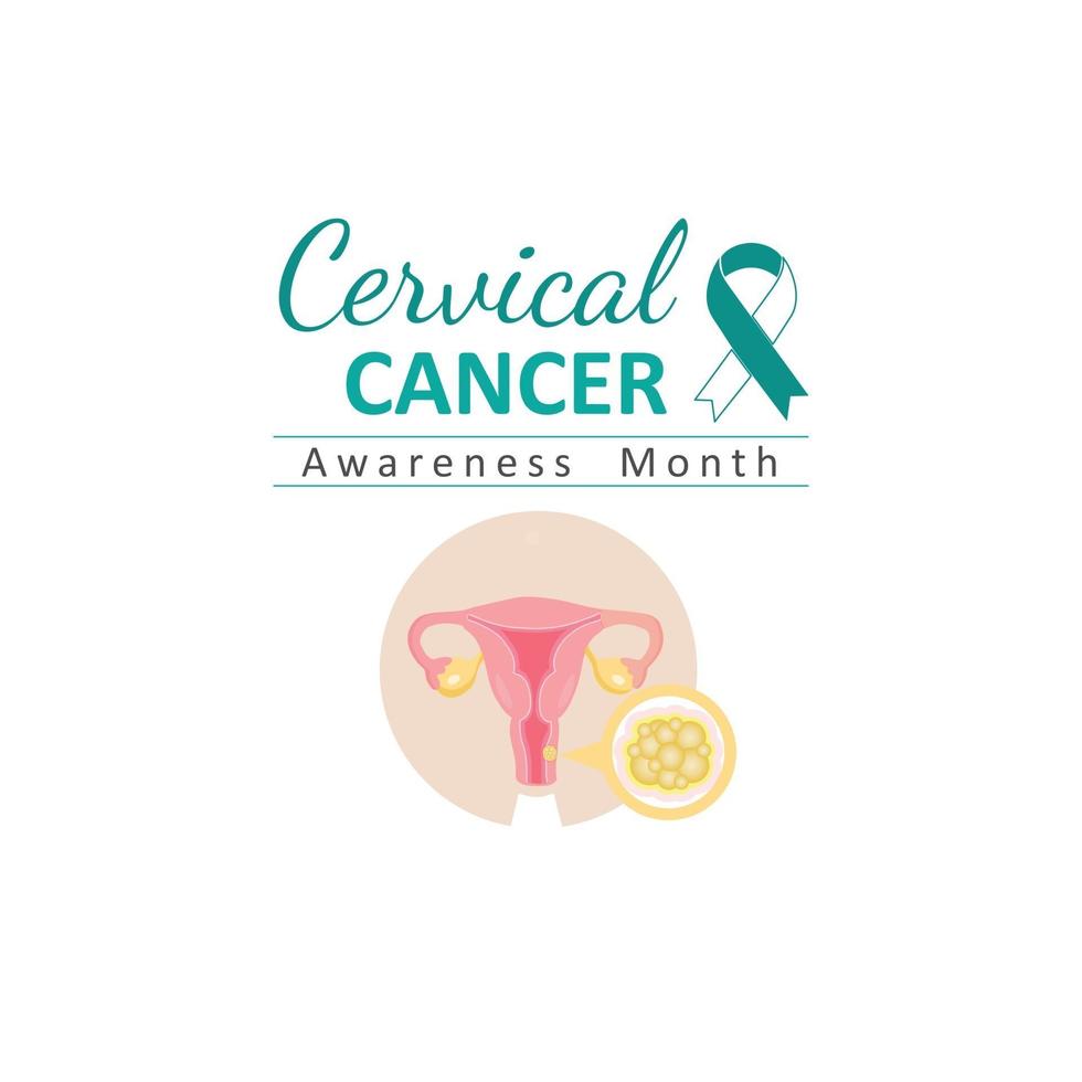 mese di sensibilizzazione sul cancro cervicale vettore