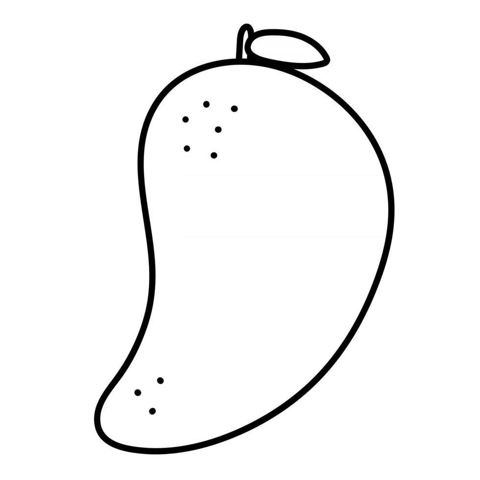 illustrazione vettoriale di mango maturo in stile doodle