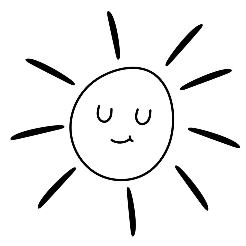 disegno divertente del bambino del sole vettore