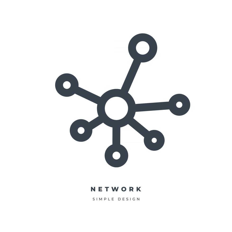 icona di sottile linea di connessione di rete hub vettore
