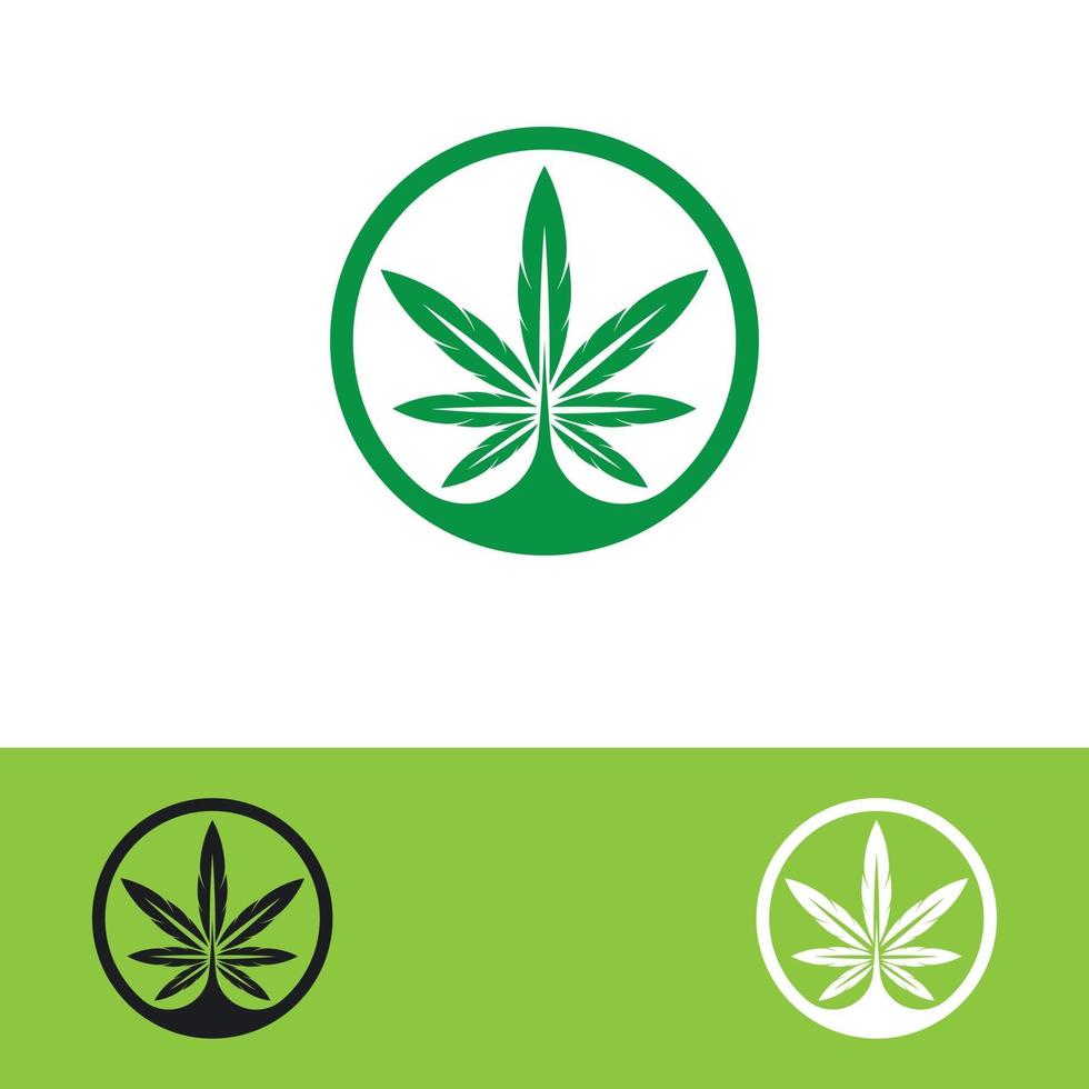 illustrazione di immagini del logo di cannabis vettore