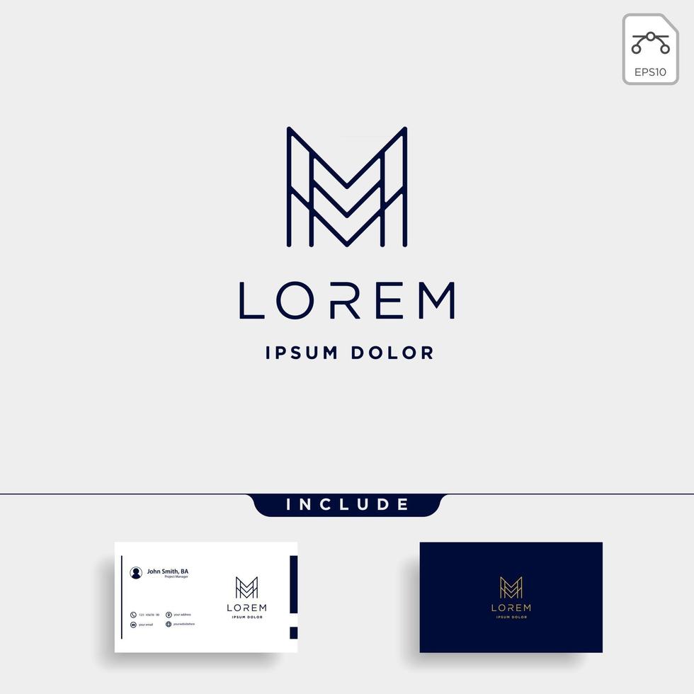 lettera m mm monogramma logo design vettoriale